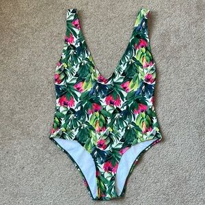 Revamped Tropical Floral One Piece Swimsuit